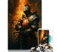 Puzzles for Adults Teens 1000pc Puzzle Medieval Knight Warrior Painting,Help The Brain Exercise Addictive Toys to Cultivate Patience Perfect Decoration (38x26cm)