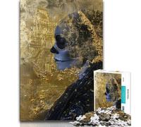 Puzzles for Adults Teens 1000pc Puzzle Mexican Style Golden Skull,Help The Brain Exercise Addictive Toys to Cultivate Patience Perfect Decoration (38x26cm)
