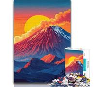 Puzzles for Adults Teens 1000pc Puzzle Mount Fuji at Sunset,Stress Reliever Difficult Challenge Is Ideal As Gifts for The Whole Family (75x50cm)