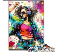 Puzzles for Adults Teens 1000pc Puzzle Music Girl, Analysis And Logic with Fully Interlocking Randomly Shaped Pieces for And Age 14 Years Up (size 50x75cm)