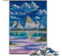 Puzzles for Adults Teens 1000pc Puzzle Mysterious Egyptian Pyramids, Stress Relief with Fully Interlocking Randomly Shaped Pieces for And 14 Years Old (Size 26x38cm)