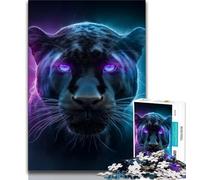 Puzzles for Adults Teens 1000pc Puzzle Neon Panther,Decompressing Intellectual Educational Toy Educational Game for Birthday,Chrismas (38x26cm)