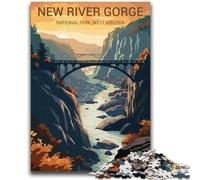 Puzzles for Adults Teens 1000pc Puzzle New River Gorge National Park Educational Game Challenge Toy Wall Decoration Unique Birthday And Xmas Gifts (size 38x52cm)