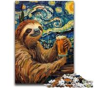 Puzzles for Adults Teens 1000pc Puzzle Night Sky Sloth Drinking Decompressing Intellectual Educational Toy Great Gifts And Toys 50x75cm