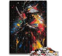 Puzzles for Adults Teens 1000pc Puzzle Ninja Samurai Oil Painting Help The Brain Exercise Addictive Toys to Cultivate Patience Wall Decoration 50x75cm