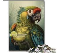 Puzzles for Adults Teens 1000pc Puzzle Parrot Drinking Coffee,Toys Educational Games Stress Relieving Parent-child Interaction 38x26cm