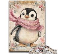 Puzzles for Adults Teens 1000pc Puzzle Penguin Wearing A Scarf for And 14 Years And over Interesting Stress Reduction Gifts for Friends And Family 26x38cm