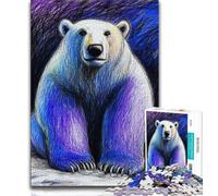 Puzzles for Adults Teens 1000pc Puzzle Polar Bear,Educational Stress Relief Toy for Is Ideal As A Gift for The Whole Family 38x26cm