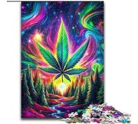 Puzzles for Adults Teens 1000pc Puzzle Psychedelic Colorful Leaves, Analysis And Logic with Fully Interlocking Randomly Shaped Pieces for And Age 14 Years Up (size 50x75cm)