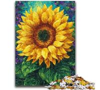 Puzzles for Adults Teens 1000pc Puzzle Psychedelic Sunflower for And 14 Years And over Interesting Stress Reduction Gifts for Friends And Family 50x75cm