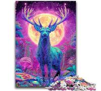 Puzzles for Adults Teens 1000pc Puzzle Psychedelic Visionary Deer Art Challenging Game And Family Play Educational Game for Birthday, Chrismas 50x75cm