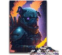 Puzzles for Adults Teens 1000pc Puzzle Pugs Fiery Rebellion Challenging Game And Family Play Educational Game for Birthday, Chrismas 50x75cm
