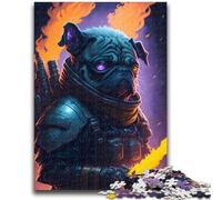 Puzzles for Adults Teens 1000pc Puzzle Pugs Fiery Rebellion Challenging Game And Family Play Educational Game for Birthday, Chrismas 26x38cm