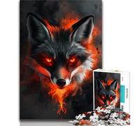 Puzzles for Adults Teens 1000pc Puzzle Red And Black Fox,Stress Reliever Difficult Challenge Is Ideal As Gifts for The Whole Family (75x50cm)