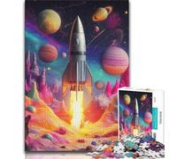Puzzles for Adults Teens 1000pc Puzzle Rocket Launch,Toys Educational Games Stress Relieving Parent-child Interaction 75x50cm