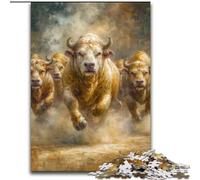 Puzzles for Adults Teens 1000pc Puzzle Running Bison Family Fun for Is Ideal As A Gift for The Whole Family for And Age 14 Years Up (size 50x75cm)
