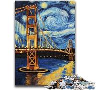 Puzzles for Adults Teens 1000pc Puzzle San Francisco Bridge at Night Help The Brain Exercise Addictive Toys to Cultivate Patience Suitable for Couples 50x75cm