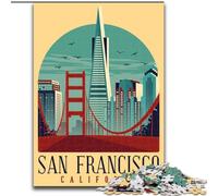 Puzzles for Adults Teens 1000pc Puzzle San Francisco, for Educational Game Challenge Toy Enhance Memory for Age 14 26x38cm