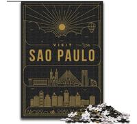 Puzzles for Adults Teens 1000pc Puzzle Sao Paulo Brazil, for Educational Game Challenge Toy Enhance Memory for Age 14 50x75cm
