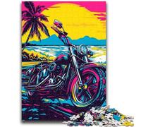 Puzzles for Adults Teens 1000pc Puzzle Seaside Motorcycle Educational Game Challenge Toy Wall Decoration Unique Birthday And Xmas Gifts 38x26cm