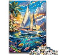 Puzzles for Adults Teens 1000pc Puzzle Ship Sailing on The Ocean Brain Teaser Game Educational Game for Birthday, Chrismas for for Age 14 50x75cm