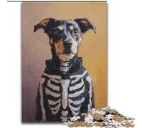 Puzzles for Adults Teens 1000pc Puzzle Skeleton Dog, Toys Educational Games Stress Relieving Unique Home Decor And Gifts (Size 26x38cm)