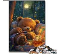 Puzzles for Adults Teens 1000pc Puzzle Sleeping Teddy Bear, Analysis And Logic with Fully Interlocking Randomly Shaped Pieces for And Age 14 Years Up (size 26x38cm)