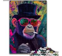 Puzzles for Adults Teens 1000pc Puzzle Smoking Chimpanzee Family Fun for Is Ideal As A Gift for The Whole Family for And Age 14 Years Up (size 26x38cm)