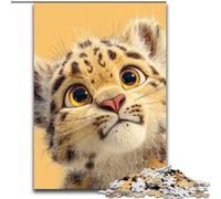 Puzzles for Adults Teens 1000pc Puzzle Snow Leopard Baby Stress Reliever Difficult Challenge Is Ideal As Gifts for The Whole Family 26x38cm