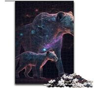 Puzzles for Adults Teens 1000pc Puzzle Starry Nights Lioness, Toys Educational Games Stress Relieving Unique Home Decor And Gifts (Size 26x38cm)