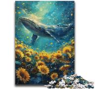 Puzzles for Adults Teens 1000pc Puzzle Sunflowers And Whales Help The Brain Exercise Addictive Toys to Cultivate Patience Wall Decoration 26x38cm