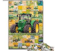 Puzzles for Adults Teens 1000pc Puzzle Tractor Collage, Stress Relief with Fully Interlocking Randomly Shaped Pieces for And 14 Years Old (Size 50x75cm)