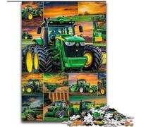 Puzzles for Adults Teens 1000pc Puzzle Tractor Collage, Stress Relief with Fully Interlocking Randomly Shaped Pieces for And 14 Years Old (Size 26x38cm)