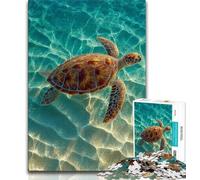 Puzzles for Adults Teens 1000pc Puzzle Turtle in The Ocean,Decompressing Intellectual Educational Toy Educational Game for Birthday,Chrismas (38x26cm)