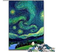 Puzzles for Adults Teens 1000pc Puzzle Van Gogh Night Sky Stress Reliever Difficult Challenge Is Ideal As Gifts for The Whole Family 26x38cm