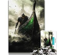Puzzles for Adults Teens 1000pc Puzzle Viking Drakkar Boat,Educational Stress Relief Toy for Is Ideal As A Gift for The Whole Family 38x26cm