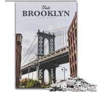 Puzzles for Adults Teens 1000pc Puzzle Visit Brooklyn,Educational Stress Relief Toy for Is Ideal As A Gift for The Whole Family 50x75cm