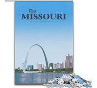 Puzzles for Adults Teens 1000pc Puzzle Visit Missouri, Suitable for People Aged 14 And Above Challenging To Complete But Fun And Humorous Great Gift 50x75cm