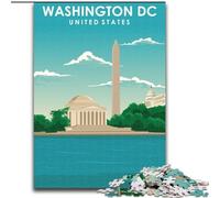 Puzzles for Adults Teens 1000pc Puzzle Washington DC Travel Print,Stress Reliever Difficult Challenge Is Ideal As Gifts for The Whole Family 38x26cm