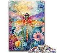 Puzzles for Adults Teens 1000pc Puzzle Watercolor Dragonfly Help The Brain Exercise Addictive Toys to Cultivate Patience Suitable for Couples 26x38cm