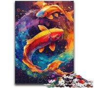 Puzzles for Adults Teens 1000pc Puzzle Watercolor Goldfish Family Fun Fun at Home Activities, Birthday Present,Travel Gifts, for And 14 Years Old 50X75CM