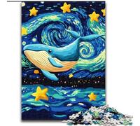 Puzzles for Adults Teens 1000pc Puzzle Whales in The Night Sky Help The Brain Exercise Addictive Toys to Cultivate Patience Great Gift (size 26x38cm)