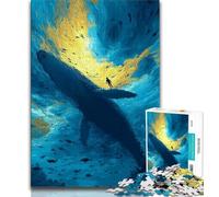 Puzzles for Adults Teens 1000pc Puzzle Whales in The Starry Sky,Stress Reliever Difficult Challenge Is Ideal As Gifts for The Whole Family (75x50cm)