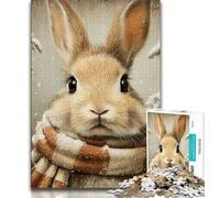 Puzzles for Adults Teens 1000pc Puzzle Winter Rabbit, Great Gift for Adults,for Is Ideal As A Gift for The Whole Family for And 14 Years Old 38x26cm