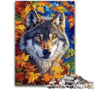 Puzzles for Adults Teens 1000pc Puzzle Wolves And Fallen Leaves Brain Teaser Game Educational Game for Birthday, Chrismas for for Age 14 50x75cm