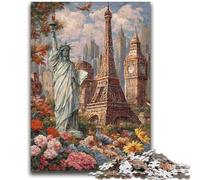 Puzzles for Adults Teens 1000pc Puzzle World Attractions Challenging Game And Family Play Educational Game for Birthday, Chrismas 26x38cm