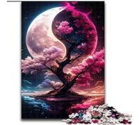 Puzzles for Adults Teens 1000pc Puzzle Yin Yang Cherry Blossom Tree, Help The Brain Exercise Addictive Toys to Cultivate Patience Enhance Memory (Size 50x75cm)