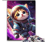 Puzzles for Adults Teens 2000 Pieces Astronaut Cat,Challenging Game And Family Play with Matching Poster And Trivia Sheet 70X100cm