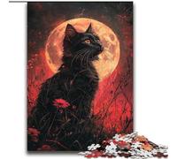 Puzzles for Adults Teens 2000 Pieces Cat Under The Moon,Challenging Game And Family Play with Matching Poster And Trivia Sheet 70x100cm
