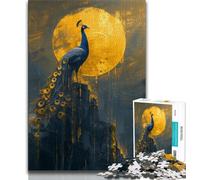 Puzzles for Adults Teens 2000 Pieces Golden Peacock,for Educational Game Challenge Toy Birthday Present,Gifts,Wall Art 70x100cm